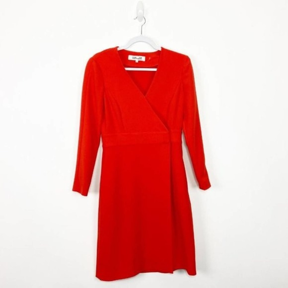 Diane von Furstenburg Orange Tailored Wrap Dress - Picture 2 of 8